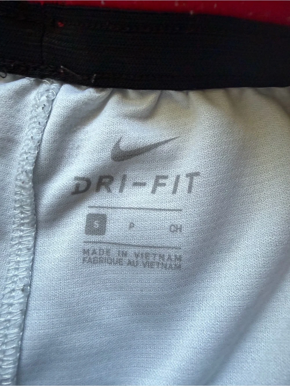 Nike HBR Dri-FIT Basketball Shorts White Black Red Swoosh Men’s Size Small